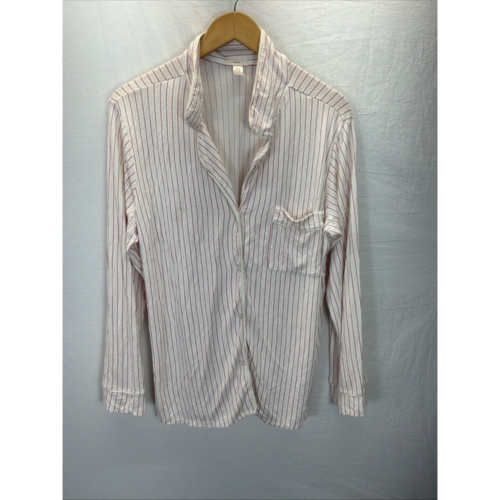 Eberjey Pink Striped Modal Pajama Top Womens Sz M Slouchy Lounge Stretch